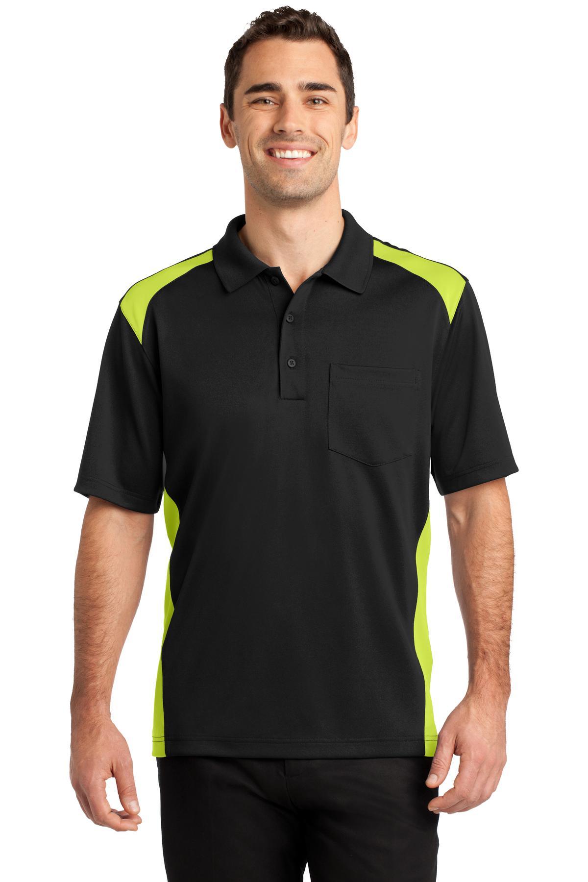 CornerStone Select Snag-Proof Two Way Colorblock Pocket Polo. CS416 - Dresses Max