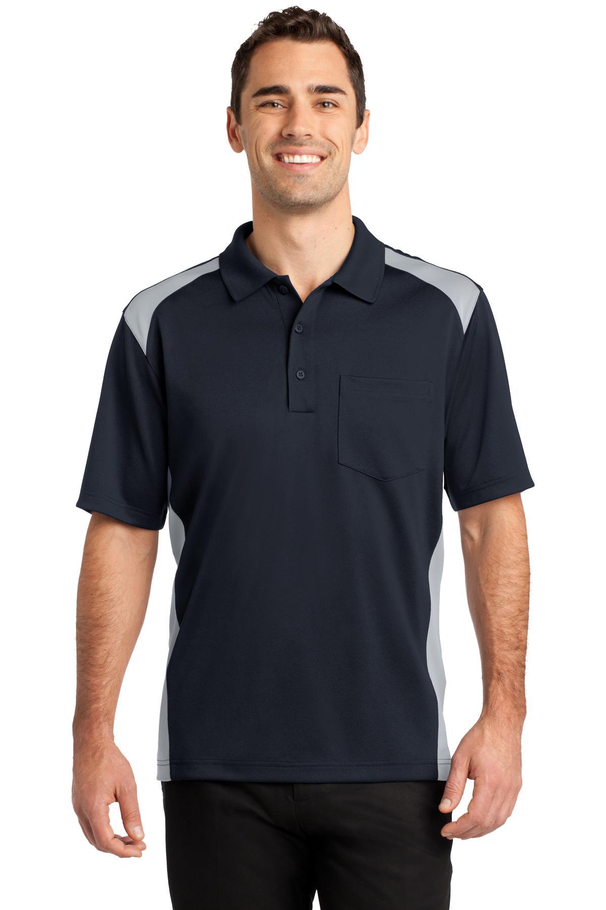 CornerStone Select Snag-Proof Two Way Colorblock Pocket Polo. CS416 - Dresses Max