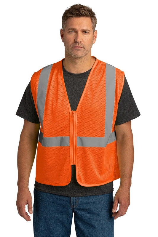 CornerStone ANSI 107 Class 2 Economy Mesh Zippered Vest. CSV101 - Dresses Max