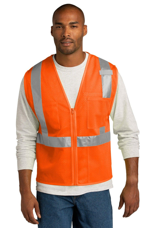 CornerStone ANSI 107 Class 2 Mesh Zippered Vest. CSV102 - Dresses Max
