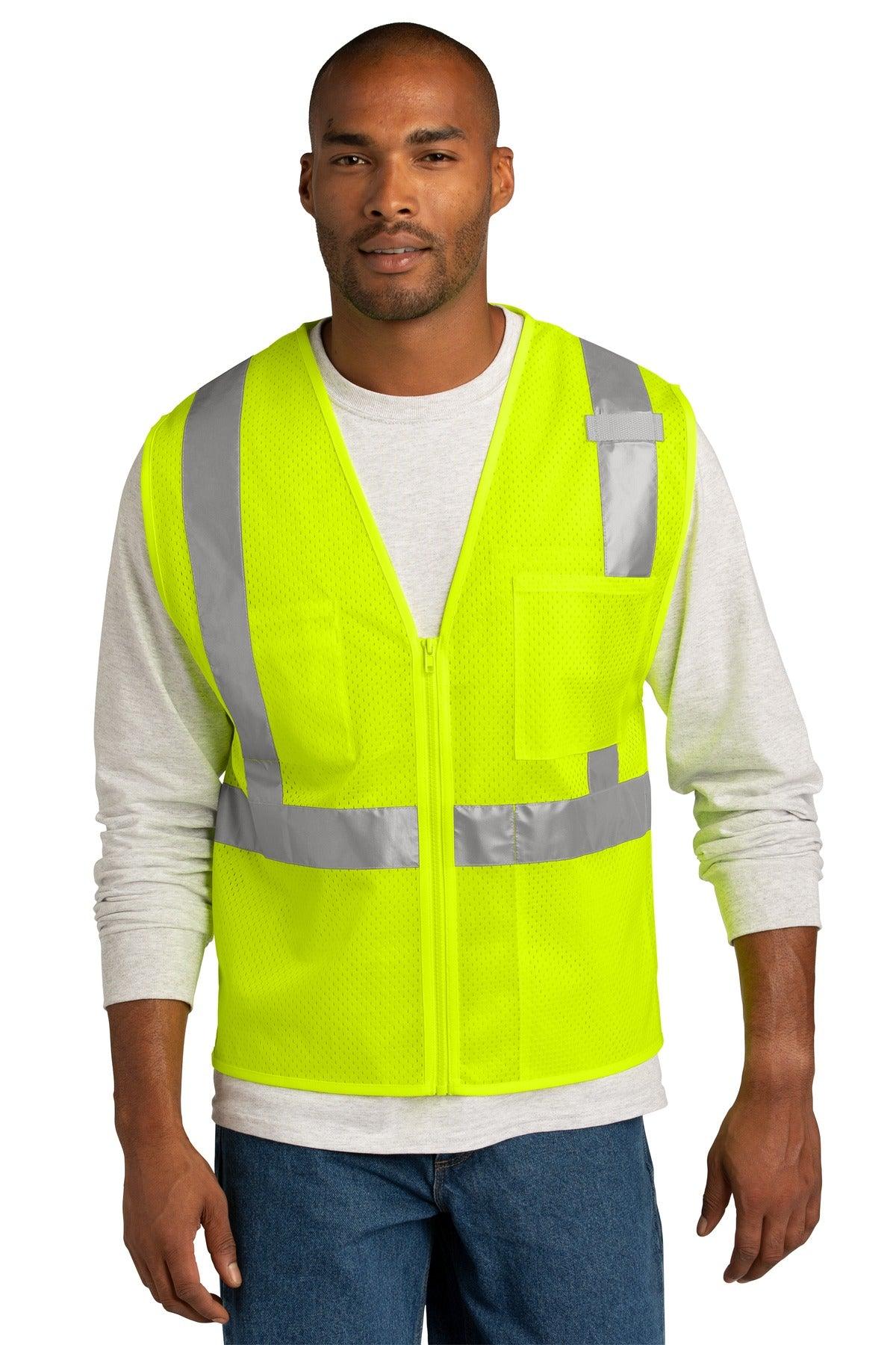 CornerStone ANSI 107 Class 2 Mesh Zippered Vest. CSV102 - Dresses Max
